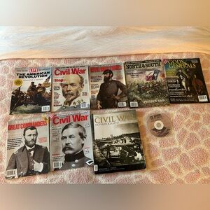 Vtg Magazines About Civil War Times Magazines , Book And DVD Lot Of 9 Items